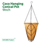 Load image into Gallery viewer, Coco Hanging Conical Pot 9 Inch (Pack of 3)