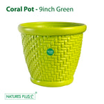Load image into Gallery viewer, Coral Pot Green – 9 Inch (Pack of 2)