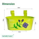 Load image into Gallery viewer, Metal Railing Oval Tub – Green (Pack of 2)