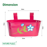 Load image into Gallery viewer, Metal Railing Oval Tub – Pink (Pack of 2)