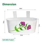 Load image into Gallery viewer, Metal Railing Oval Tub – White (Pack of 2)