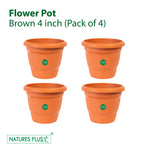 Load image into Gallery viewer, Flower Pot 40 Brown – 4 inch (Pack of 4)