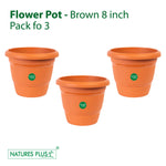 Load image into Gallery viewer, Flower Pot 80 Brown – 8 inch (Pack of 3)