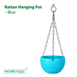 Load image into Gallery viewer, Rattan Hanging Pot 7 Inch Blue (Pack of 6)