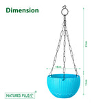 Load image into Gallery viewer, Rattan Hanging Pot 7 Inch Blue (Pack of 6)