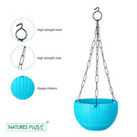 Load image into Gallery viewer, Rattan Hanging Pot 7 Inch Blue (Pack of 6)