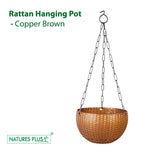 Load image into Gallery viewer, Rattan Hanging Pot 8 Inch Copper (Pack of 6)
