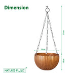 Load image into Gallery viewer, Rattan Hanging Pot 8 Inch Copper (Pack of 6)