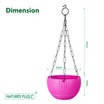 Load image into Gallery viewer, Rattan Hanging Pot 8 Inch Pink (Pack of 6)