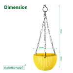 Load image into Gallery viewer, Rattan Hanging Pot 8 Yellow (Pack of 6)