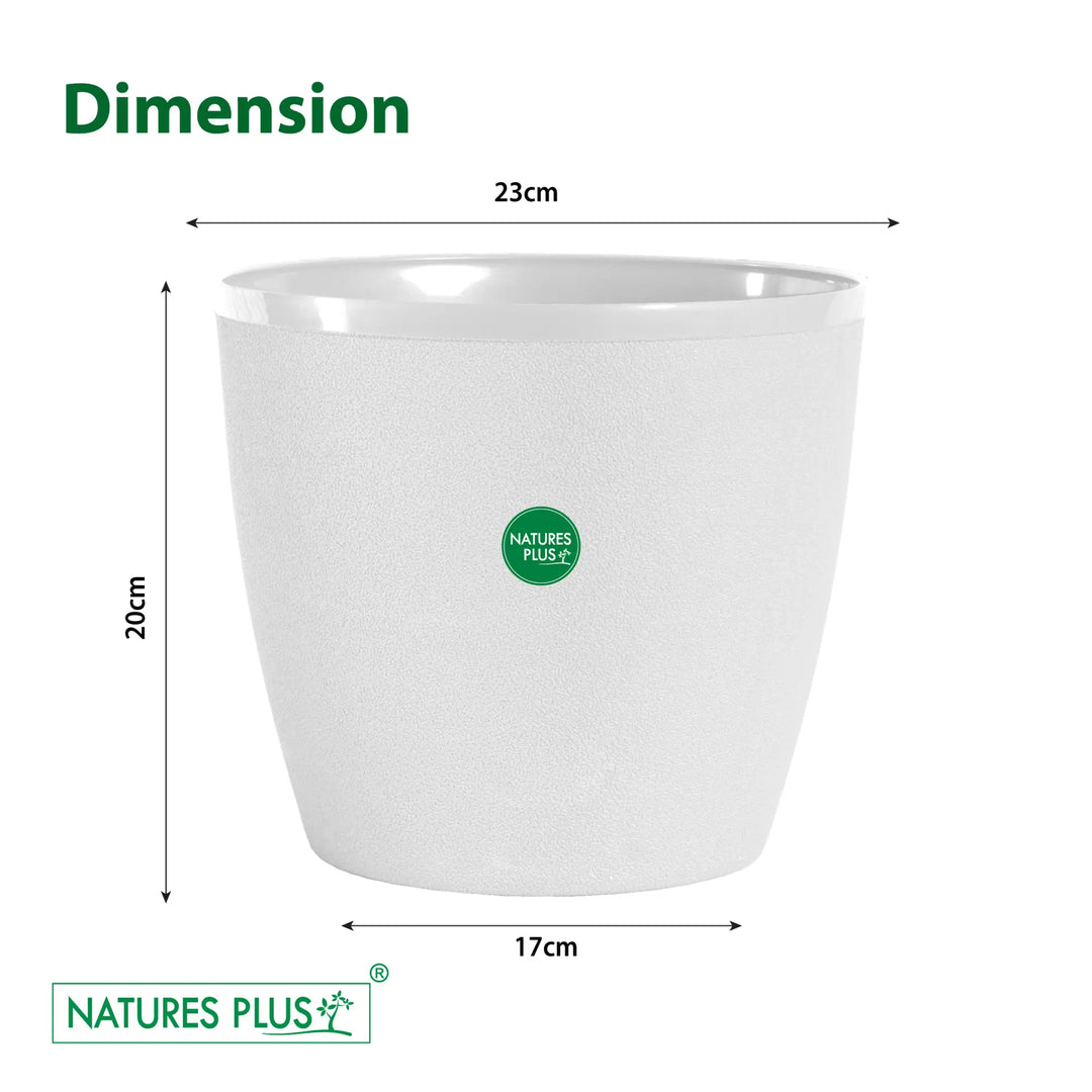 Divine Pot White- 9 Inch (Pack of 2)