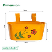 Metal Railing Oval Tub – Orange (Pack of 2)