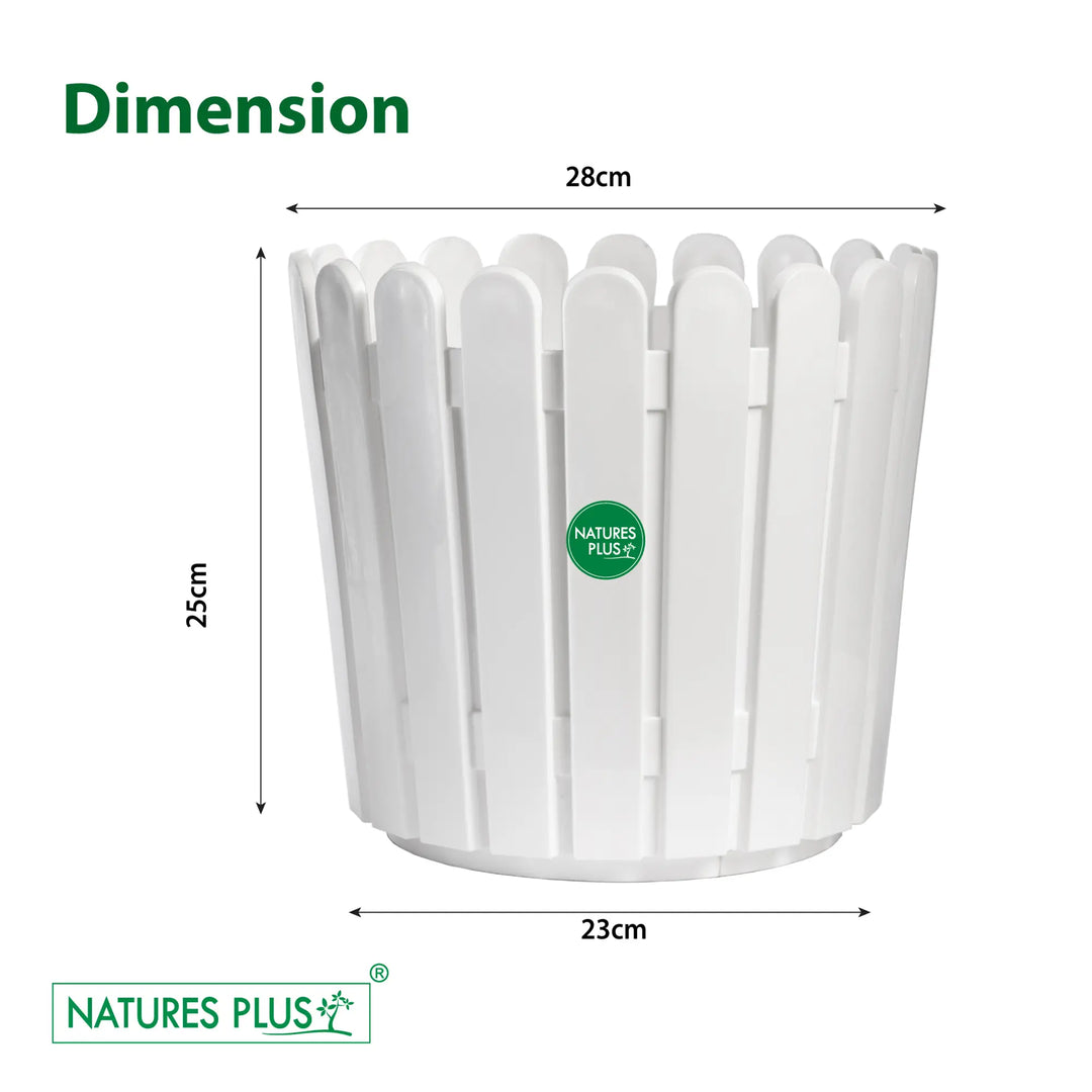 Fence Pot White – 11 inch (Pack of 2)