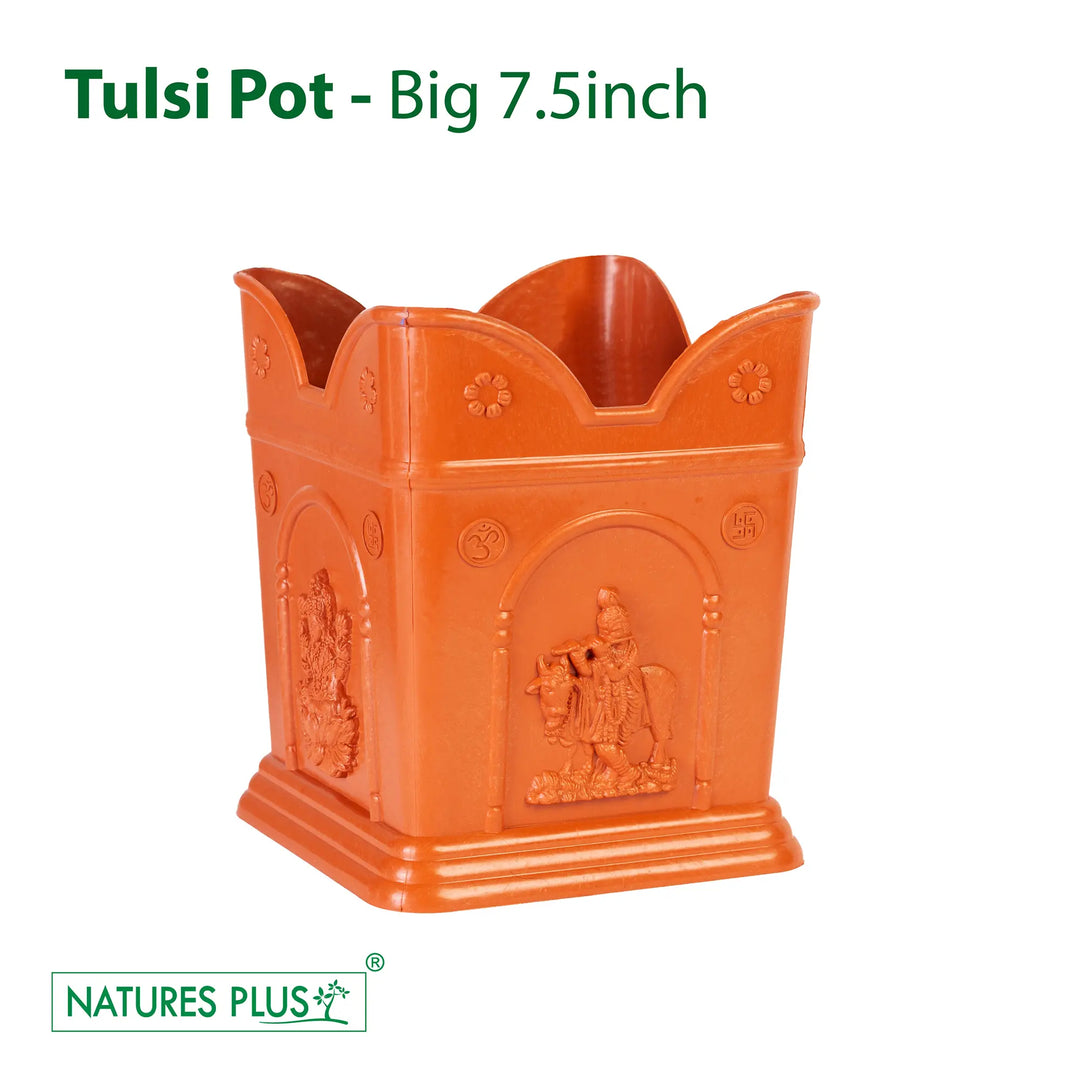 tulsi plant pot online Tulsi Pot Big 7.5 Inch – Urbanthota