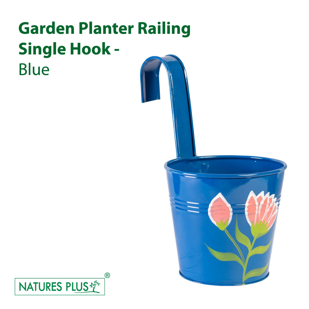 Metal Railing Single Hook – Blue (Pack of 2)