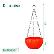 Rattan Hanging Pot 8 Red (Pack of 6)