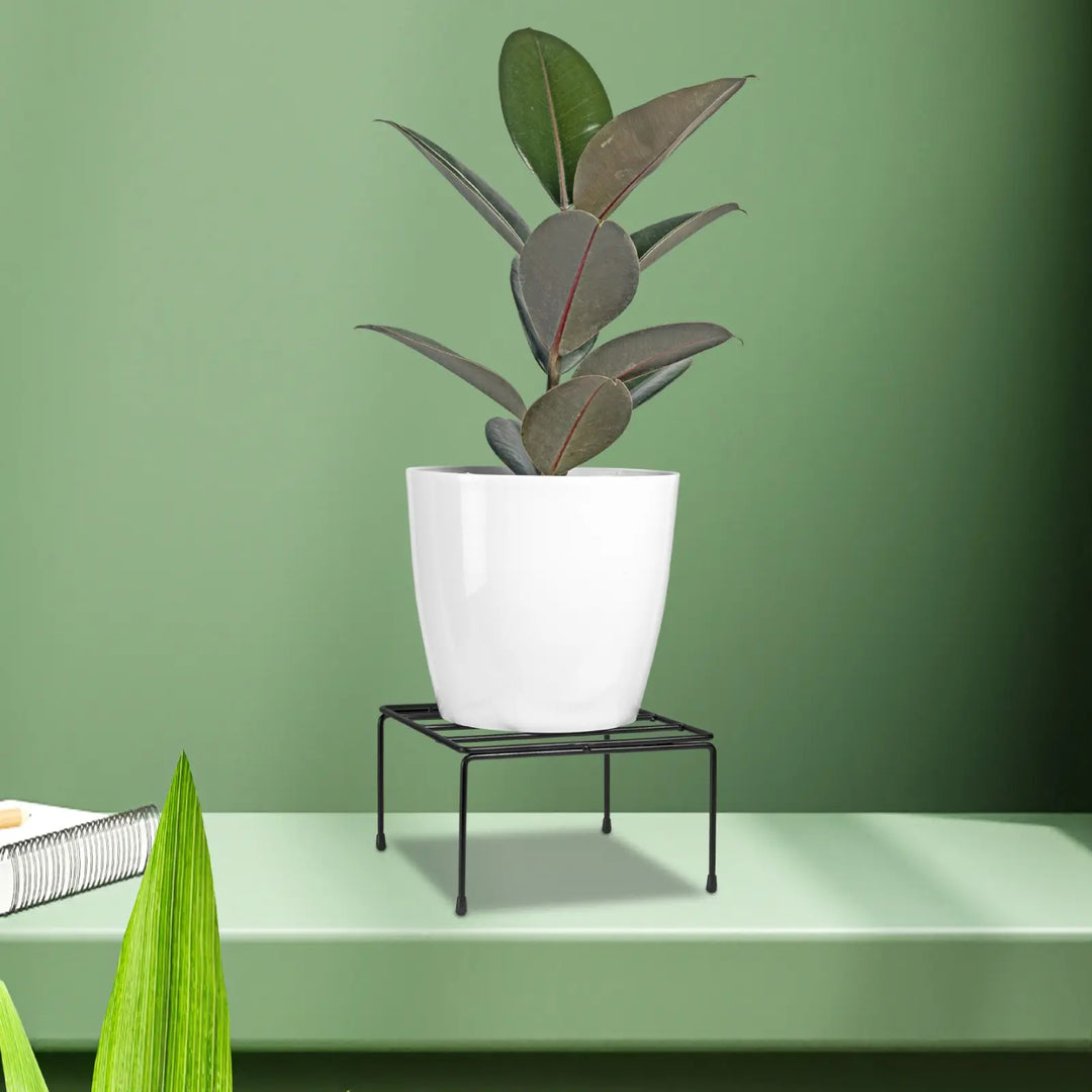 indoor plant stand single Metal Planter Stand – Single Pot – Square – Urbanthota